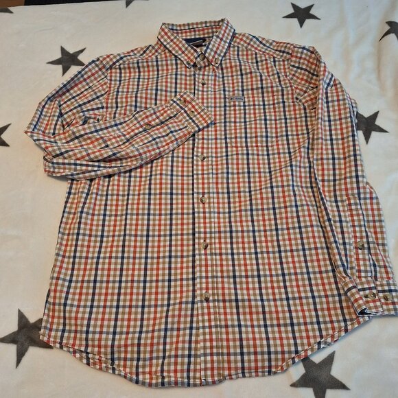 Men’s Columbia Long Sleeve Colorful Plaid Button-Down‎ Shirt Logo Pocket Size M - Picture 1 of 11